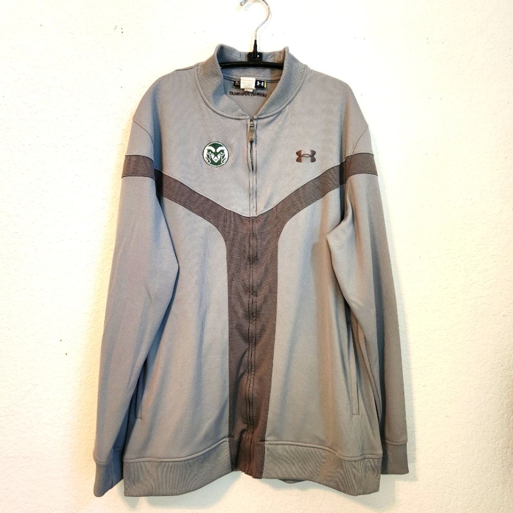 Under Armour Gray Full-Zip Men's‎ Jacket with Colorado State Logo, Size XL